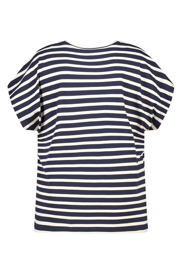 Gestreept t-shirt met opdruk image number 2