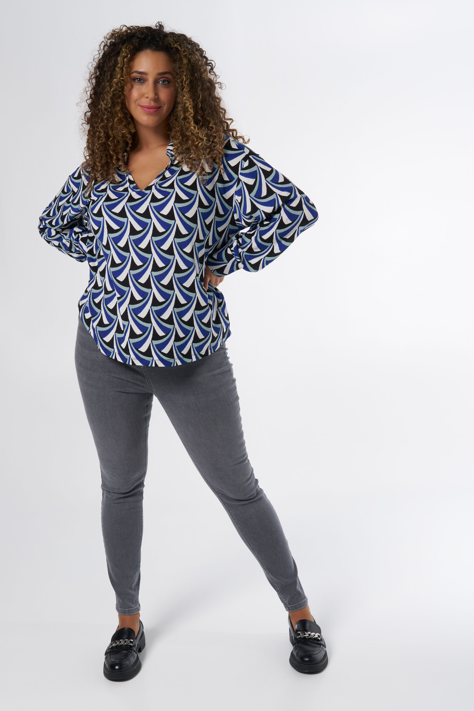 Crinkle top met print image number 6