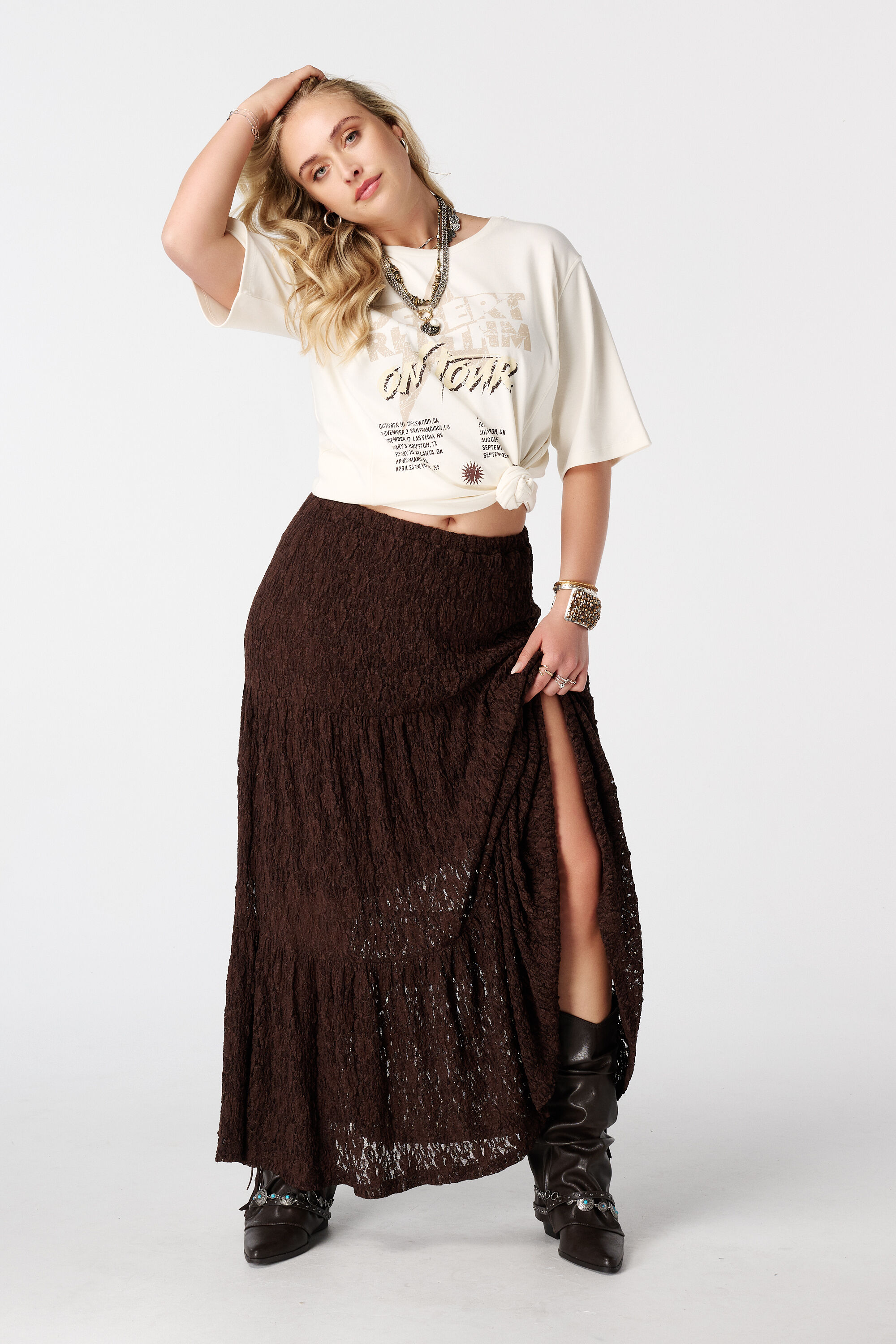 Kanten maxi rok