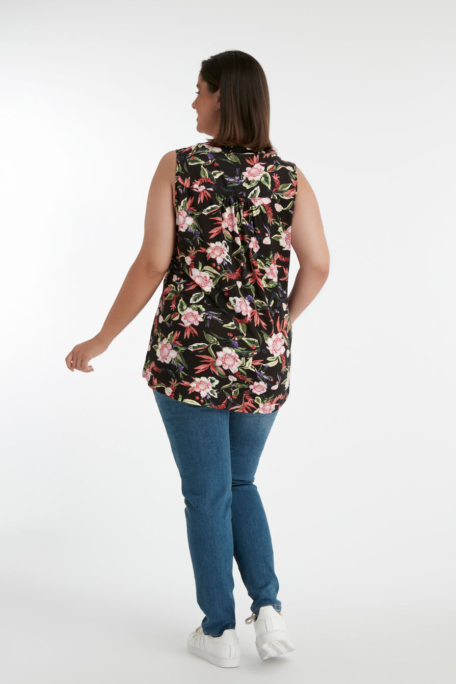 Mouwloze top met bloemenprint image number 3