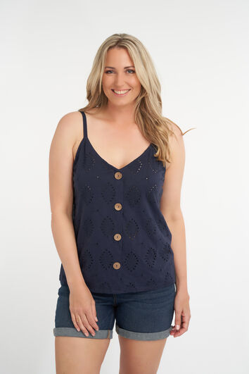 Top met broderie