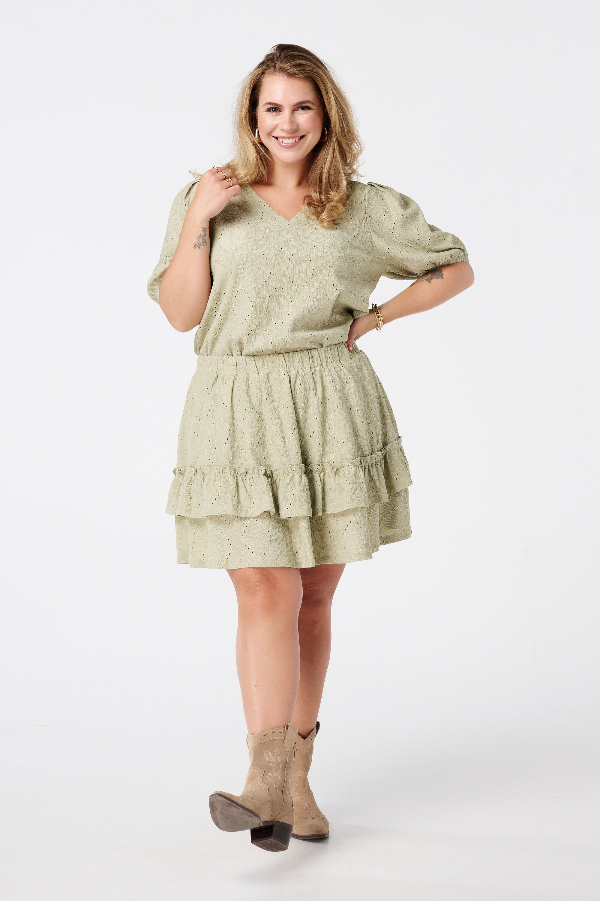 Top met broderie-look image number 3