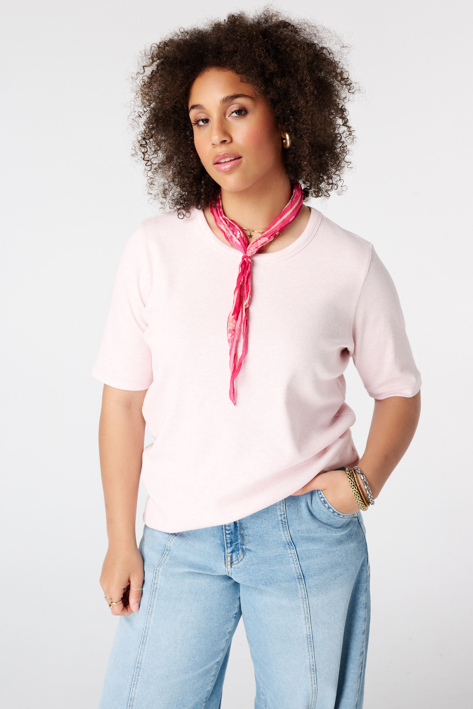 Basic top van ribstof