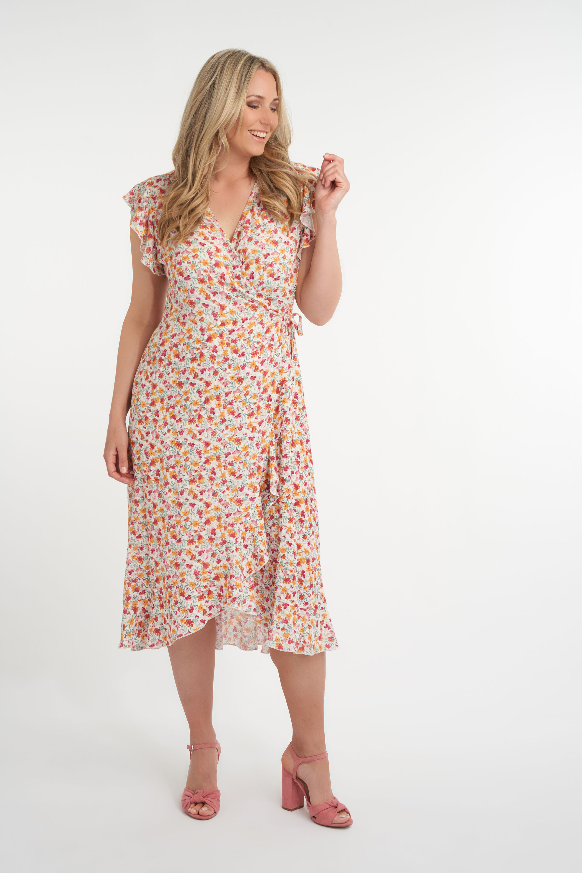 Overslag jurk met print image number 7