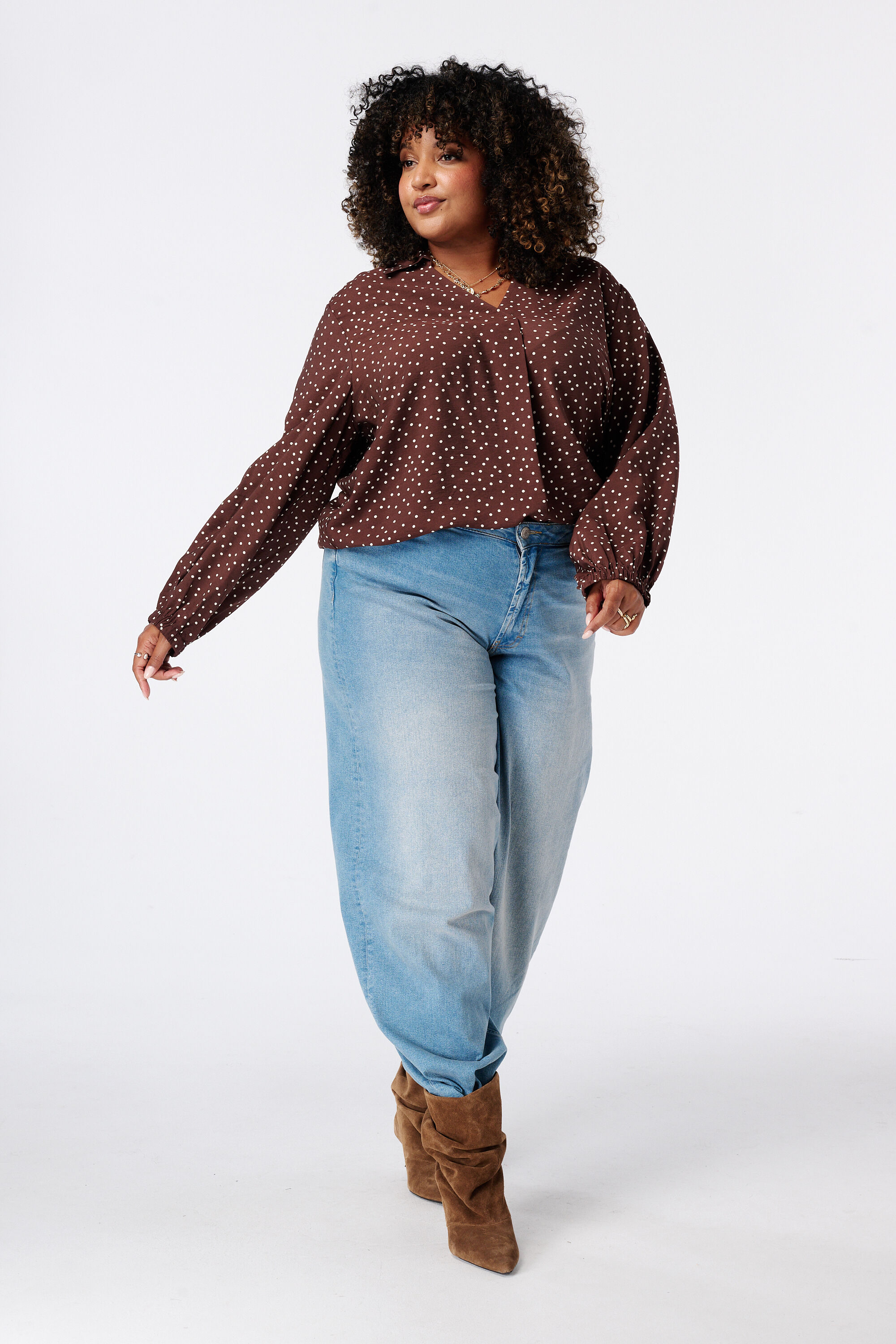 Blouse met polka dot image number 5