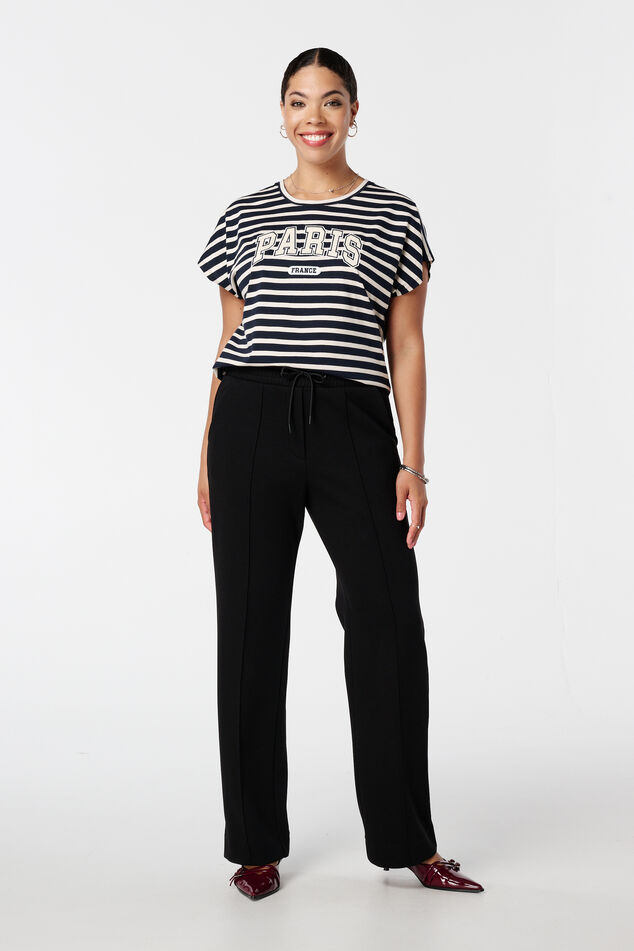 Gestreept t-shirt met opdruk image number 5