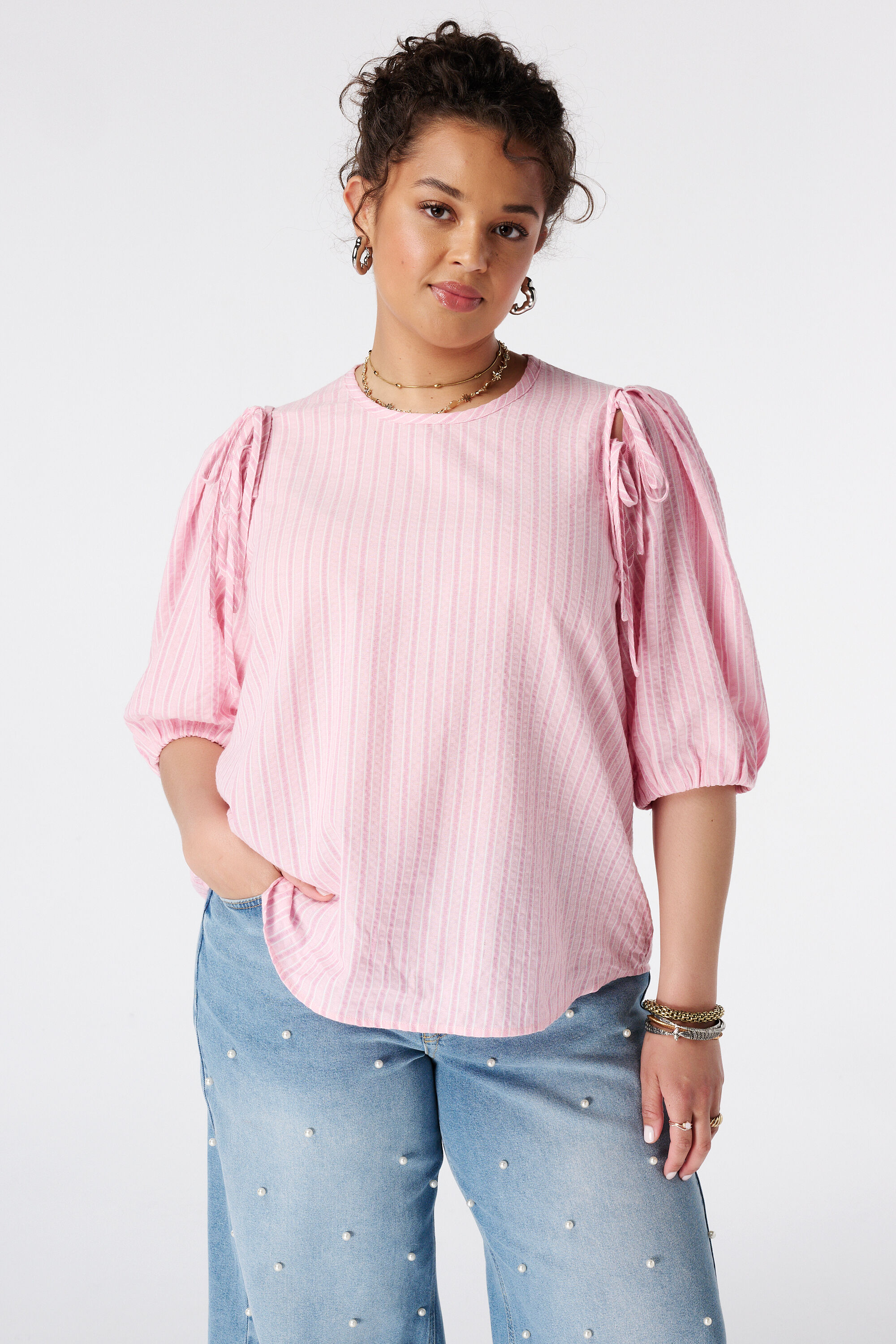 Blouse met strikken