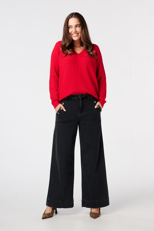 Fijn gebreide trui met patroon image number 5