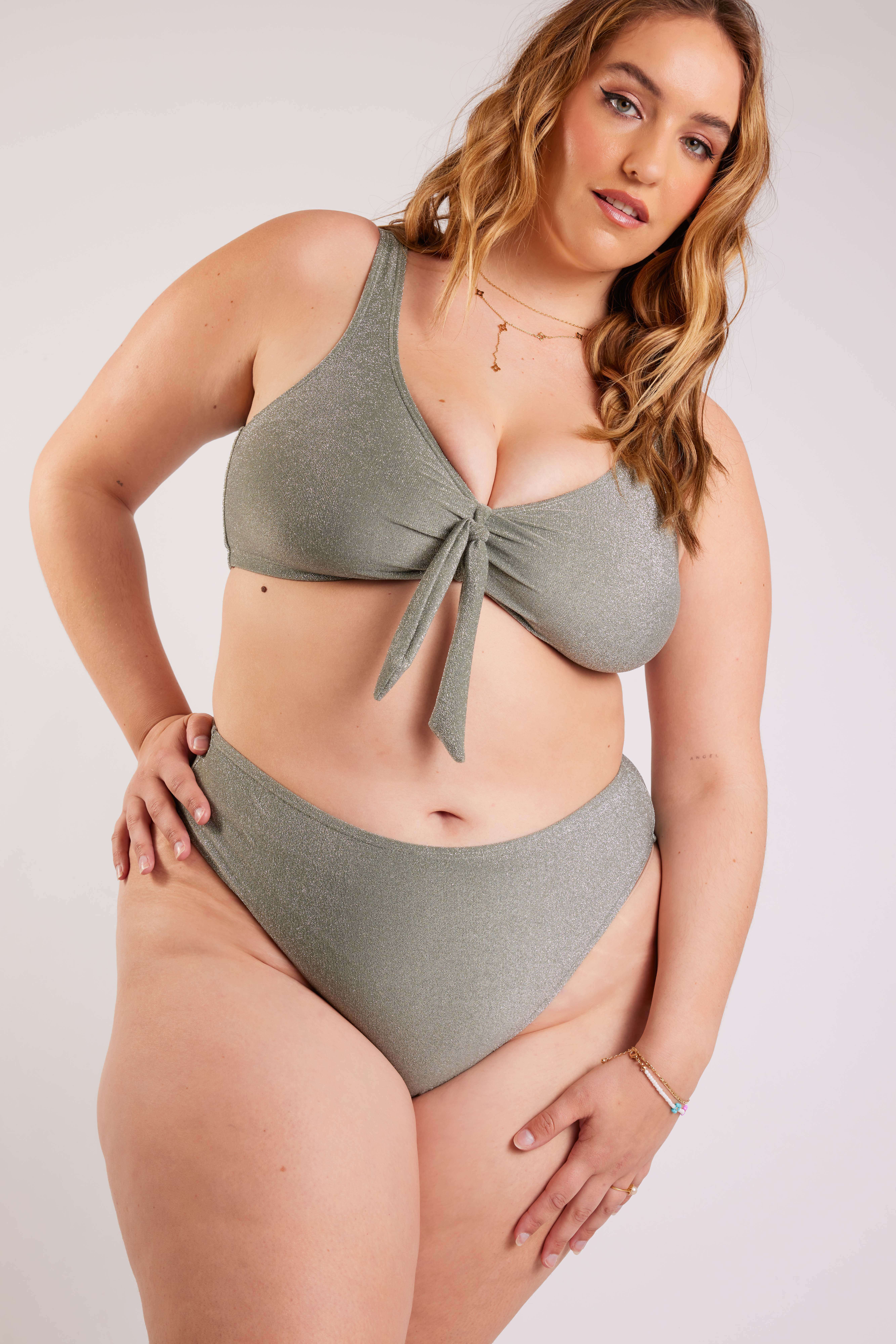 High waisted bikini broekje met glitter image number 6