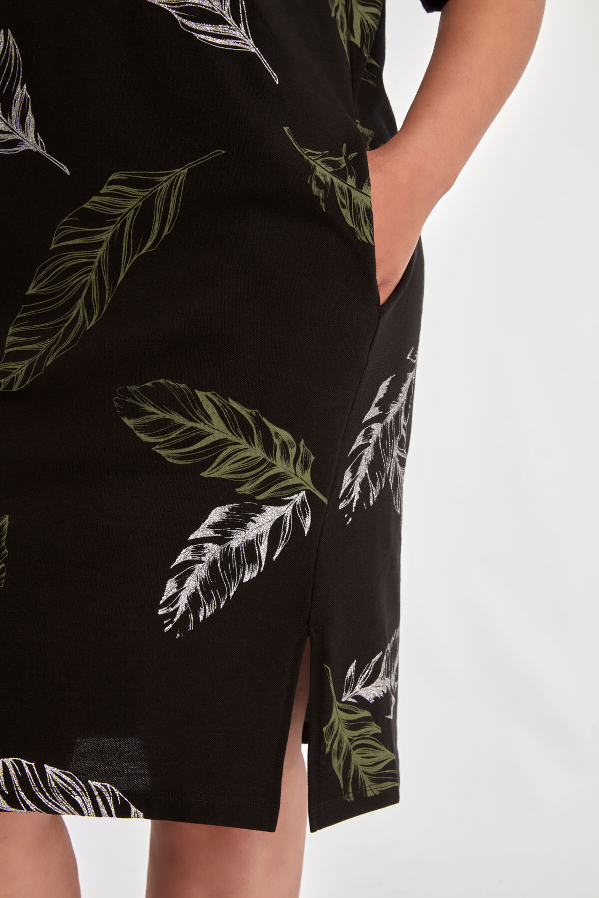 Casual jurk met print en glitter image number 4