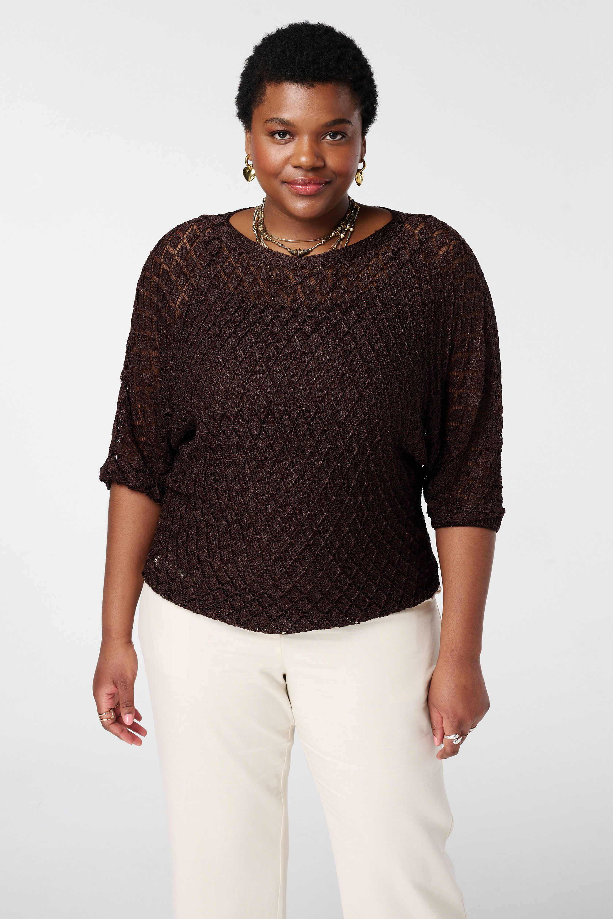 Gehaakte trui met lurex