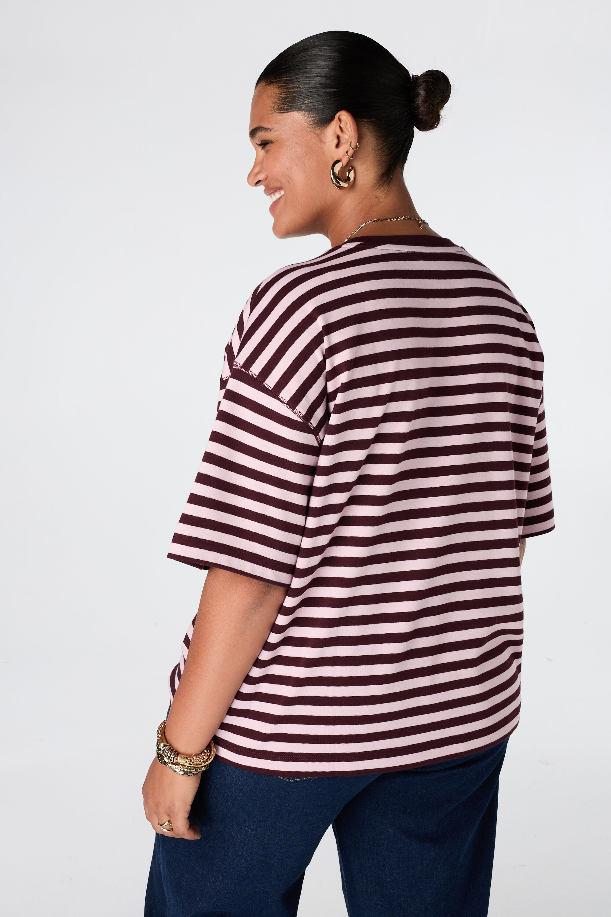 Oversized gestreept t-shirt image number 3
