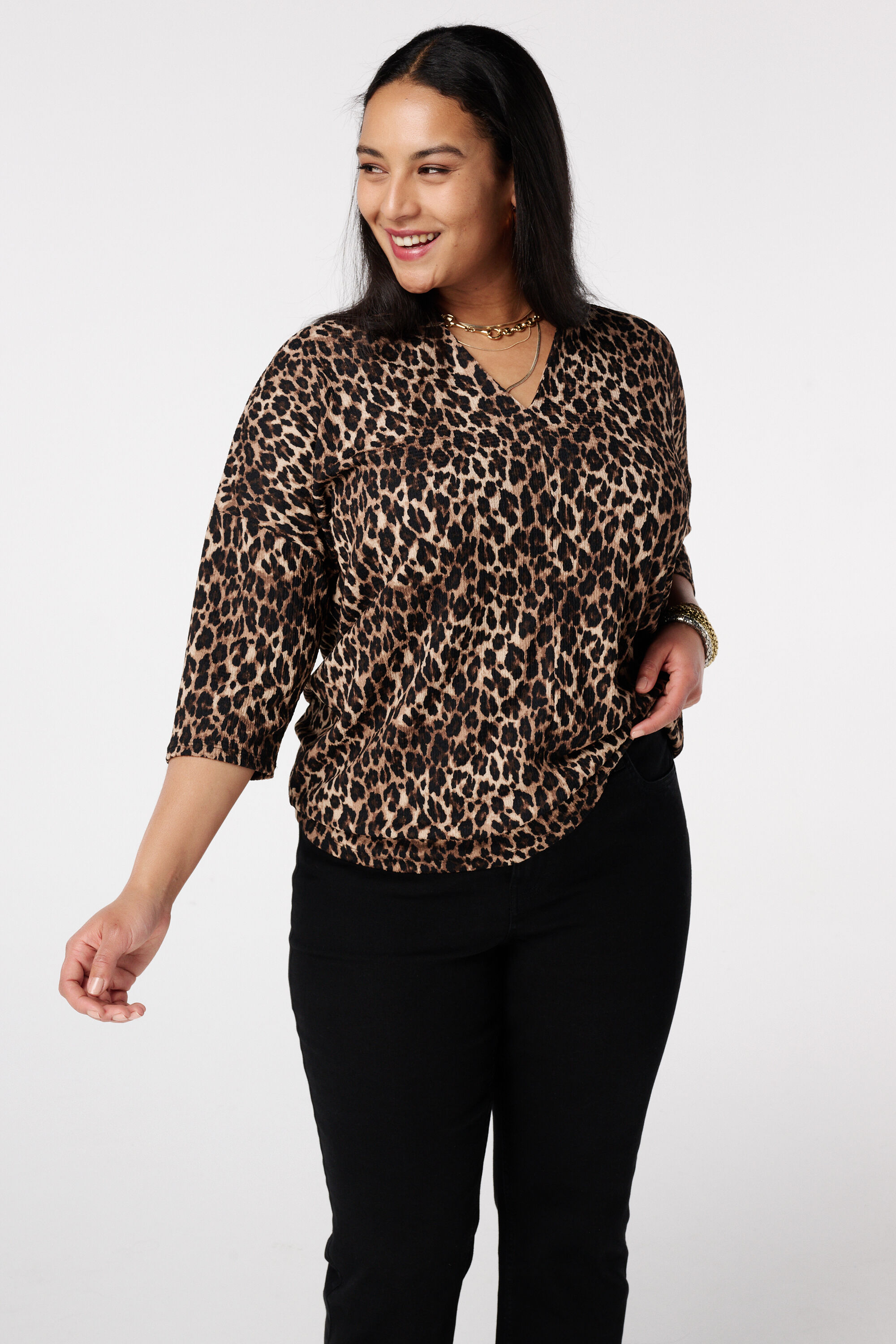 Top met driekwart mouwen