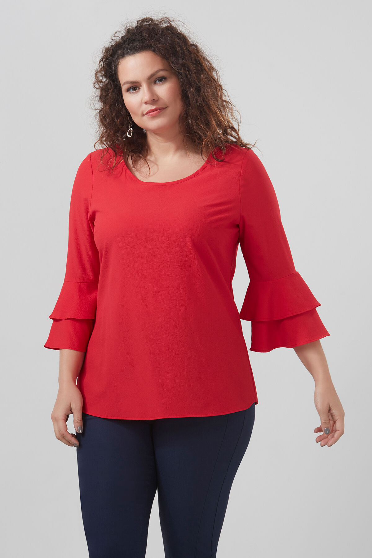 Dames Blouse met trompetmouwen MS Mode