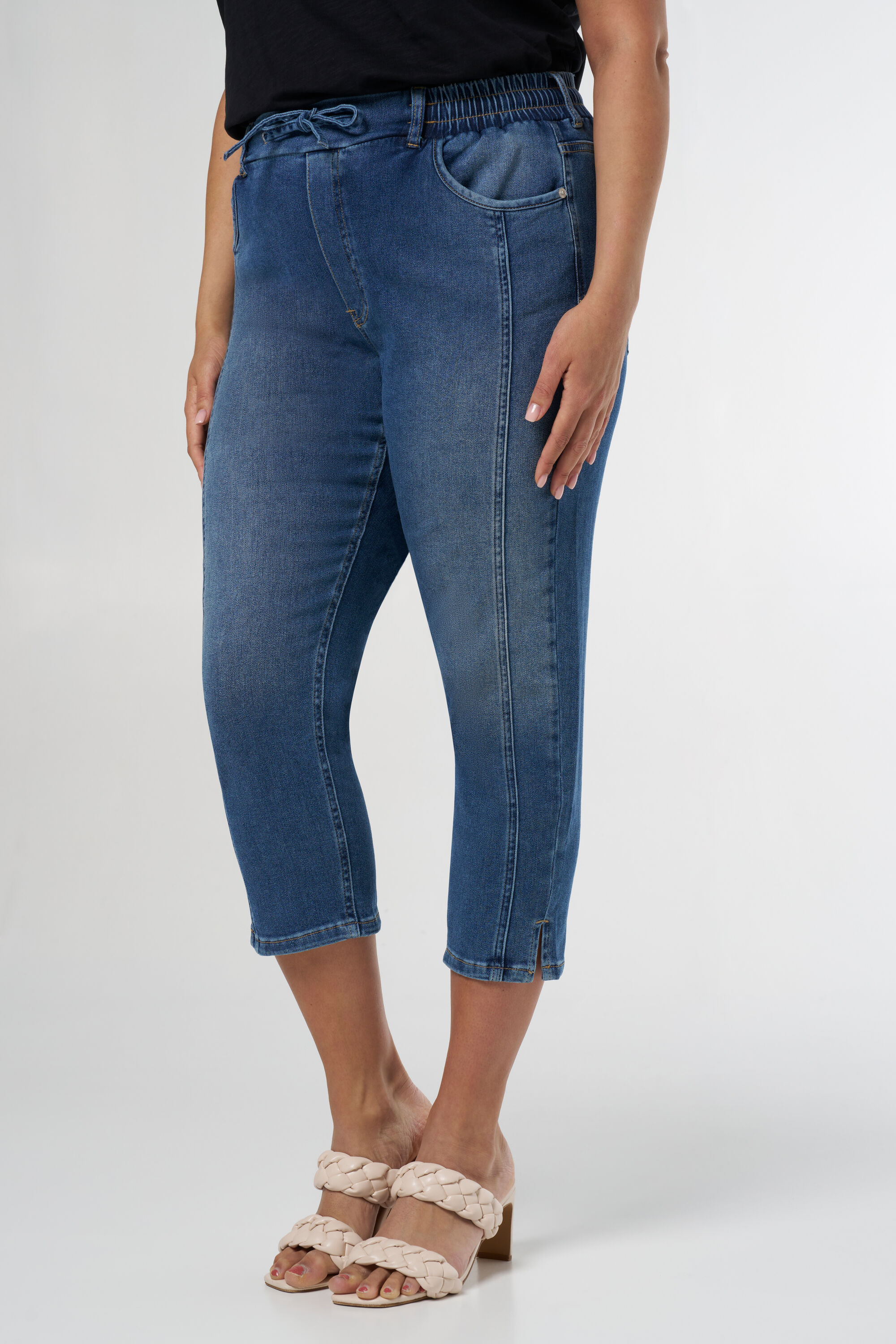 Enkellange broek met elastische taille image number 5