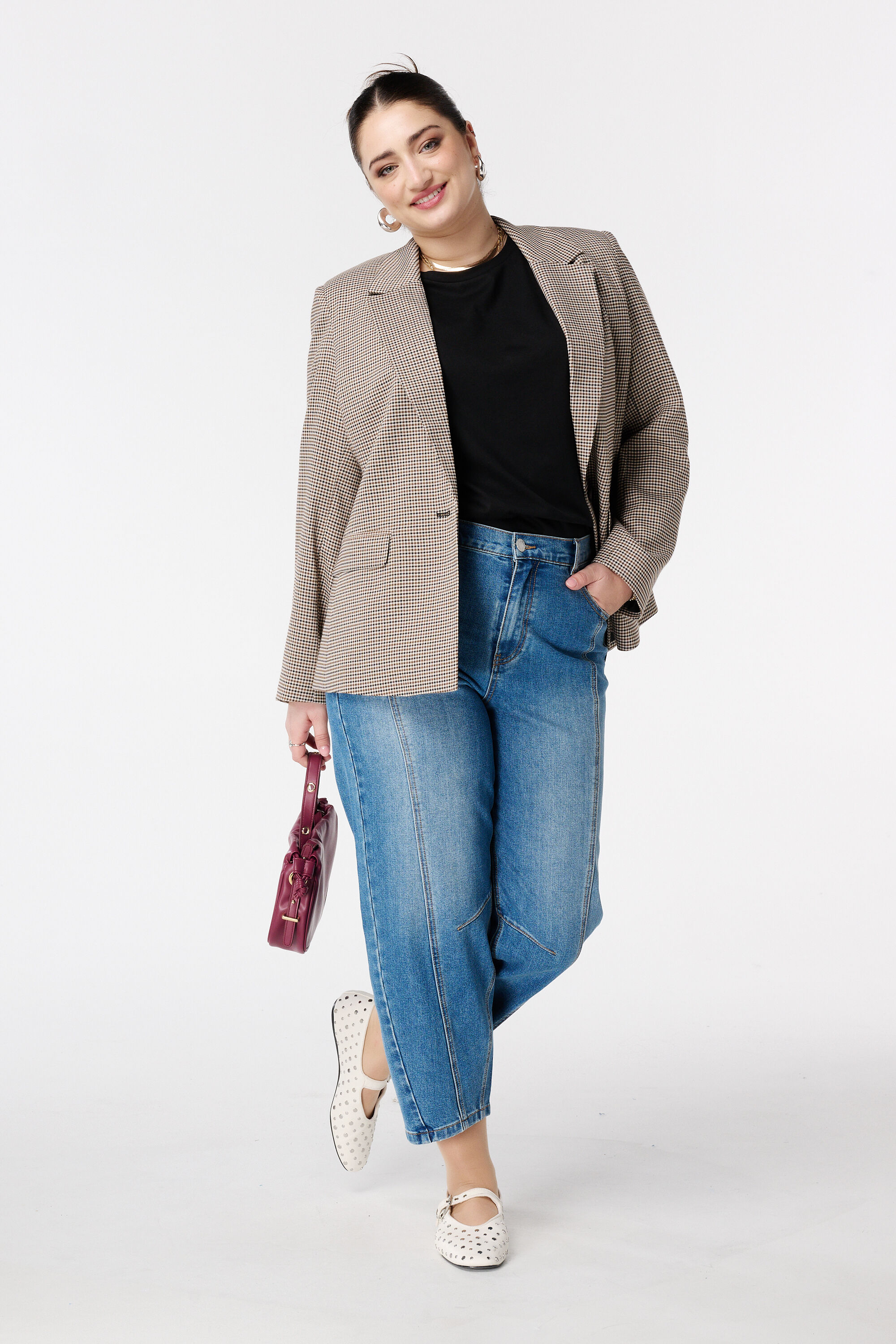 Ballon jeans met siernaden