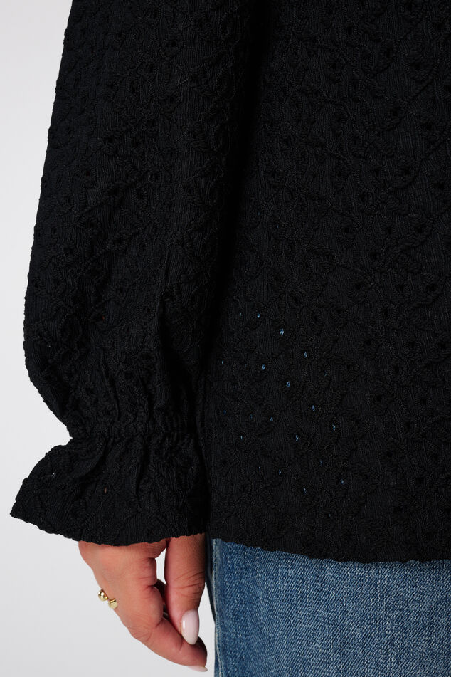 Top met broderie-details image number 6