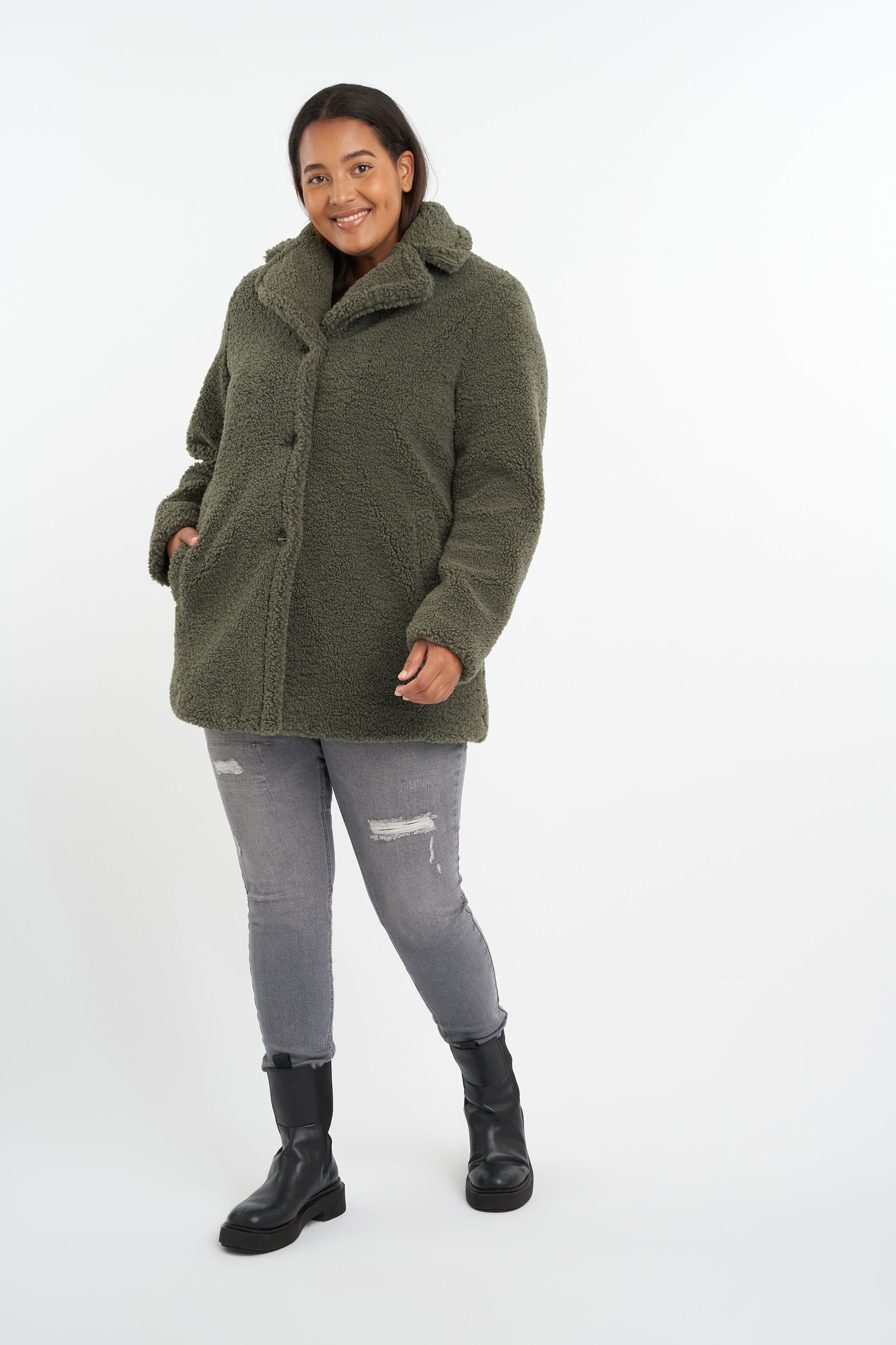 Zachte teddy jas image number 7