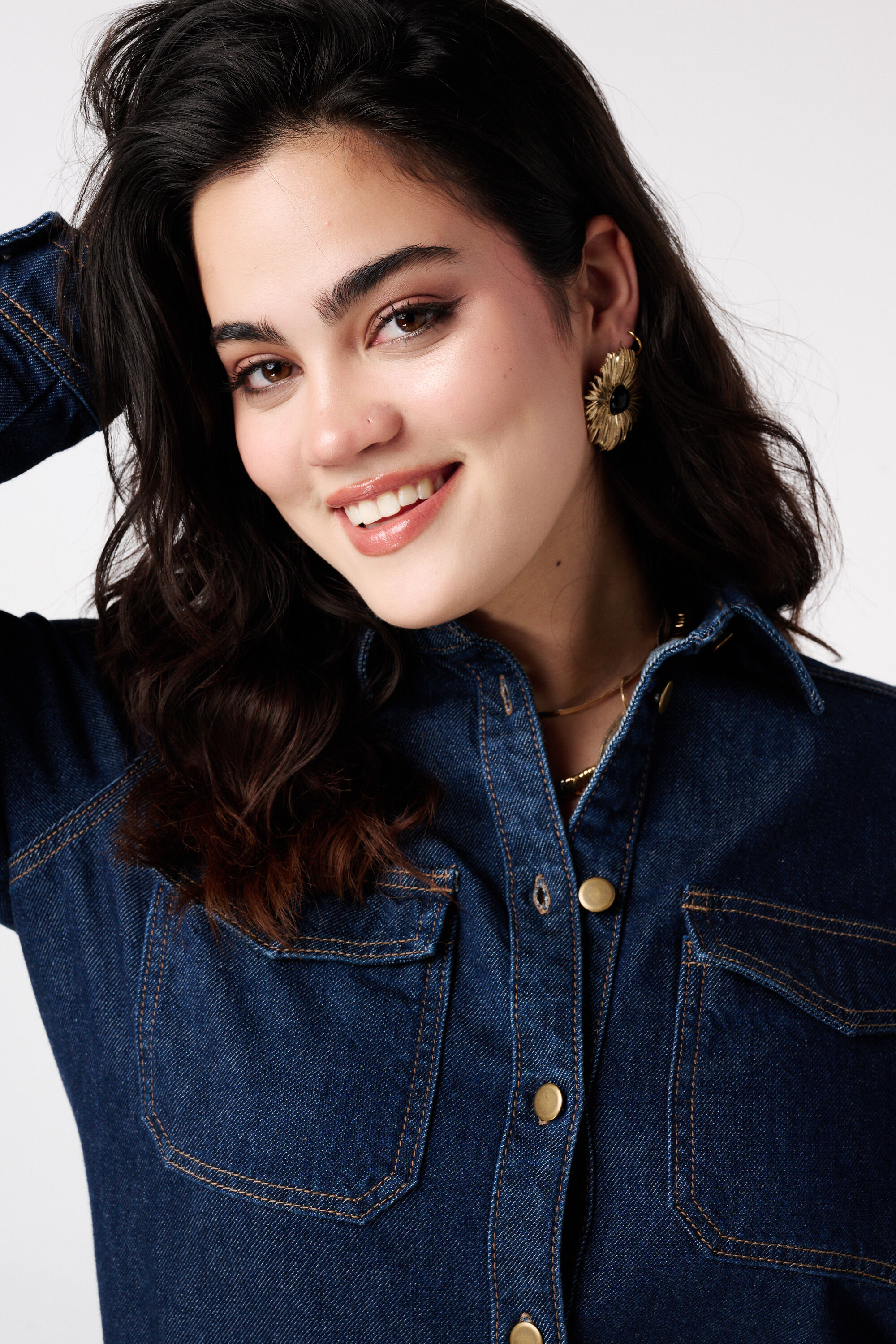 Spijkerjurk met knoopsluiting image number 4