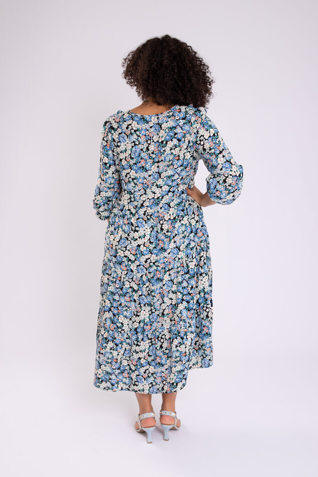 Lange wijde jurk met print image number 4