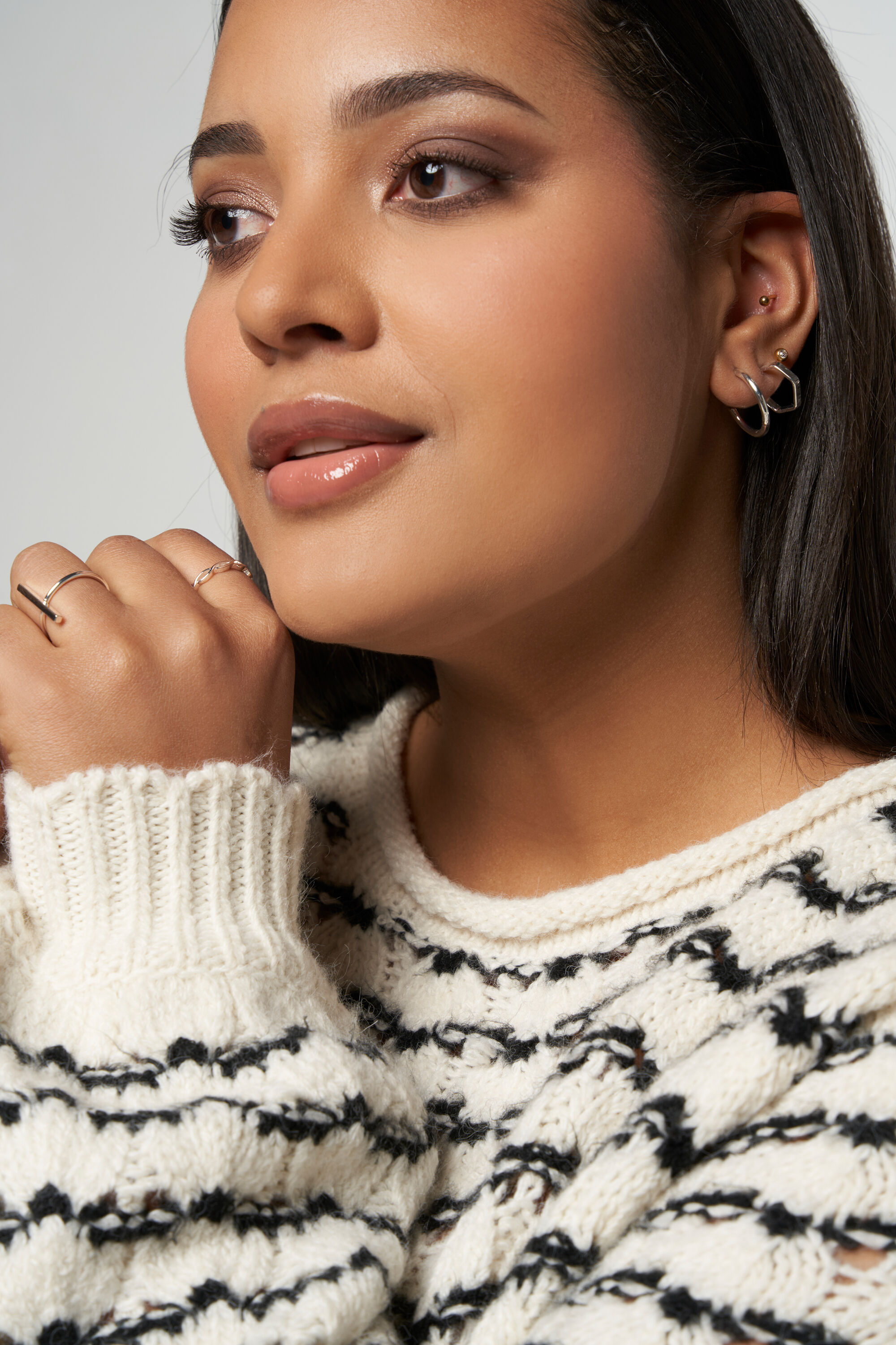 Gebreide trui met strepen image number 4