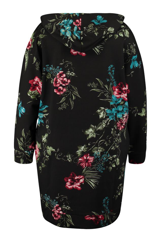 Sweater jurk met bloemenprint image number 3