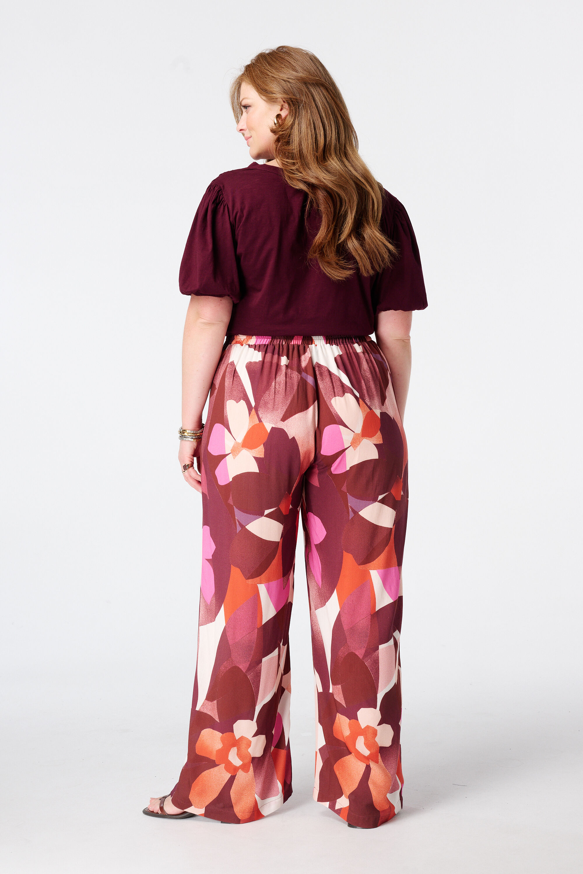 Wide leg broek met print image number 3