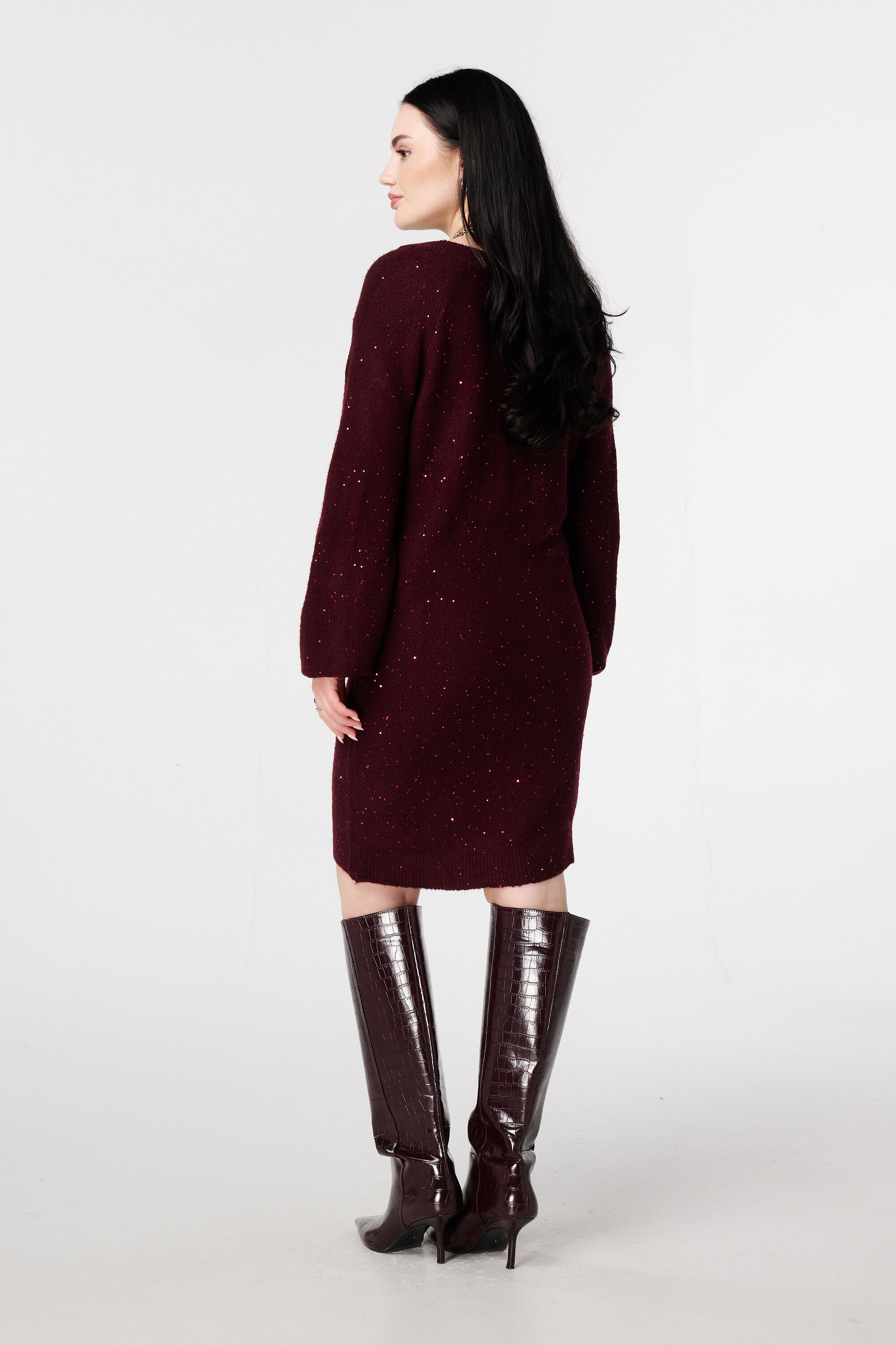 Gebreide tuniek met glitter en pailletten image number 3