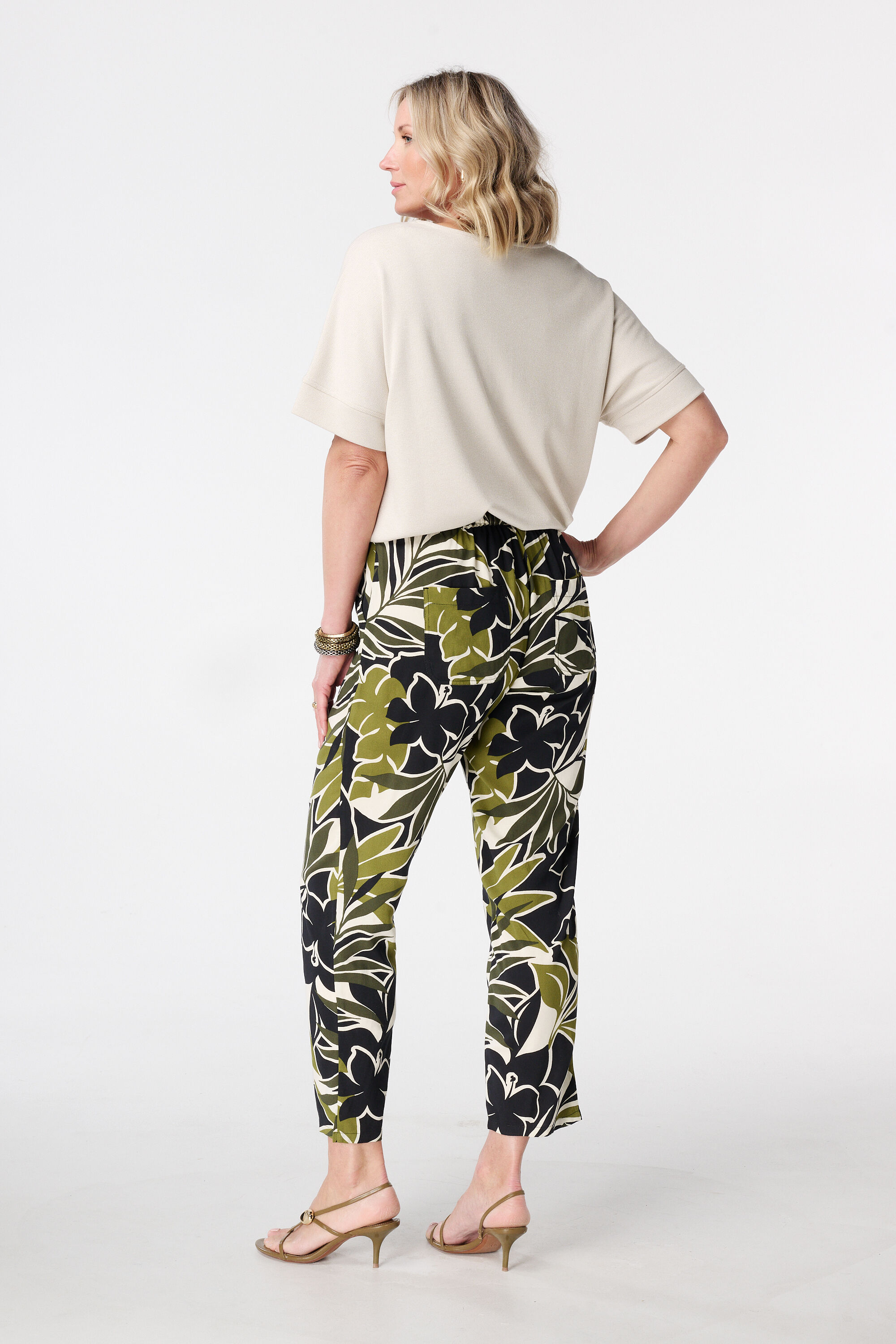 Straight leg broek met print image number 3