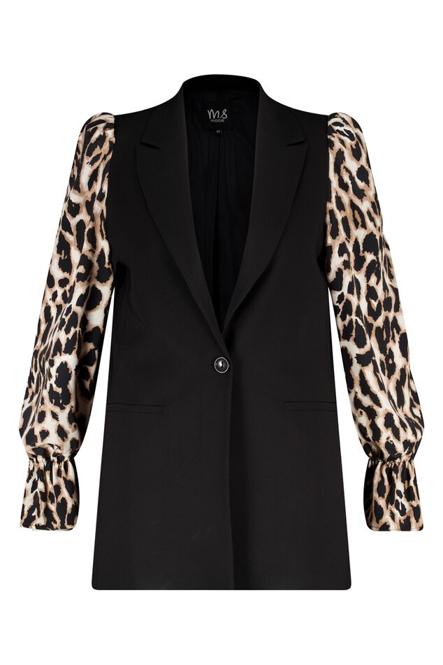 Blazer met luipaard mouwen image number 1