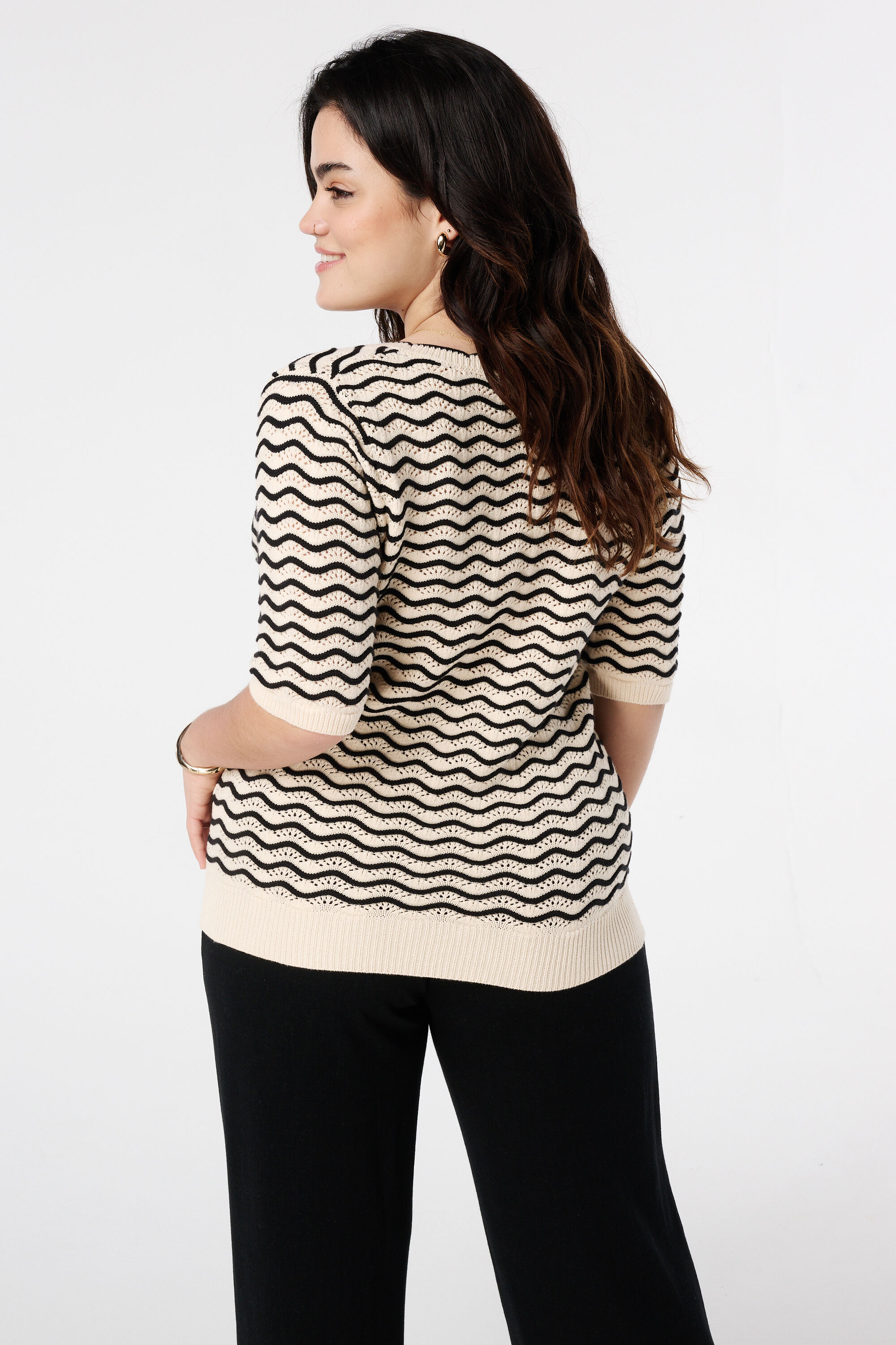 Gebreide trui met strepen image number 3