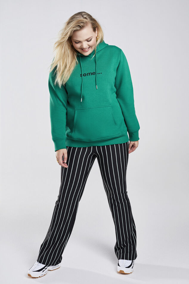Gestreepte flared broek  image number 5