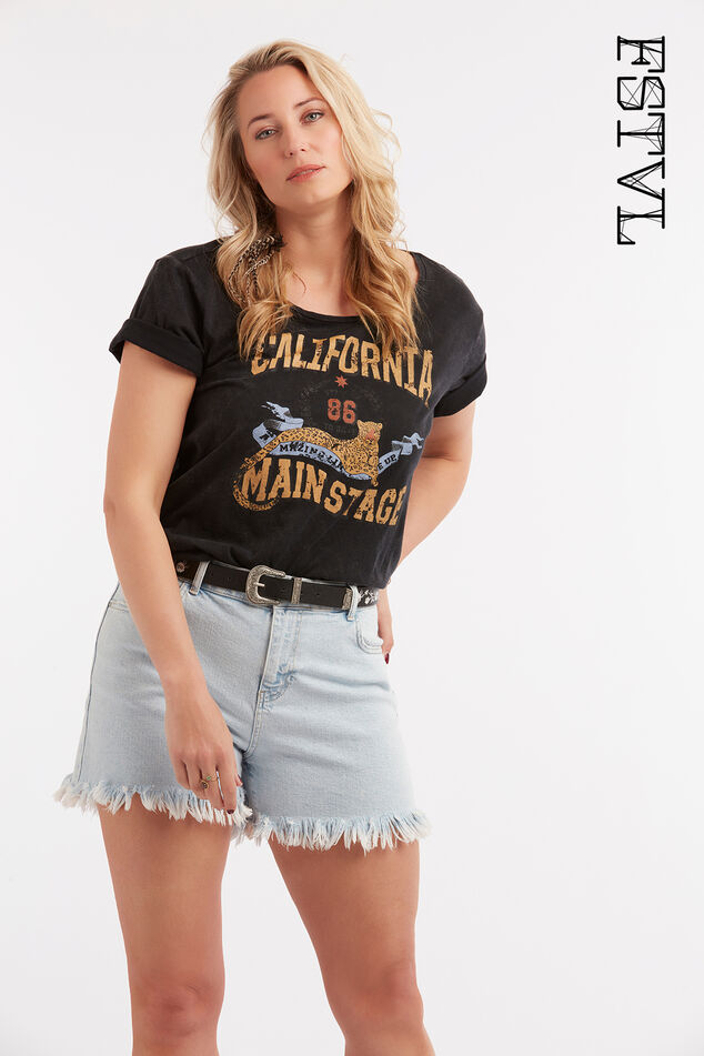 T-shirt met printopdruk image number 0