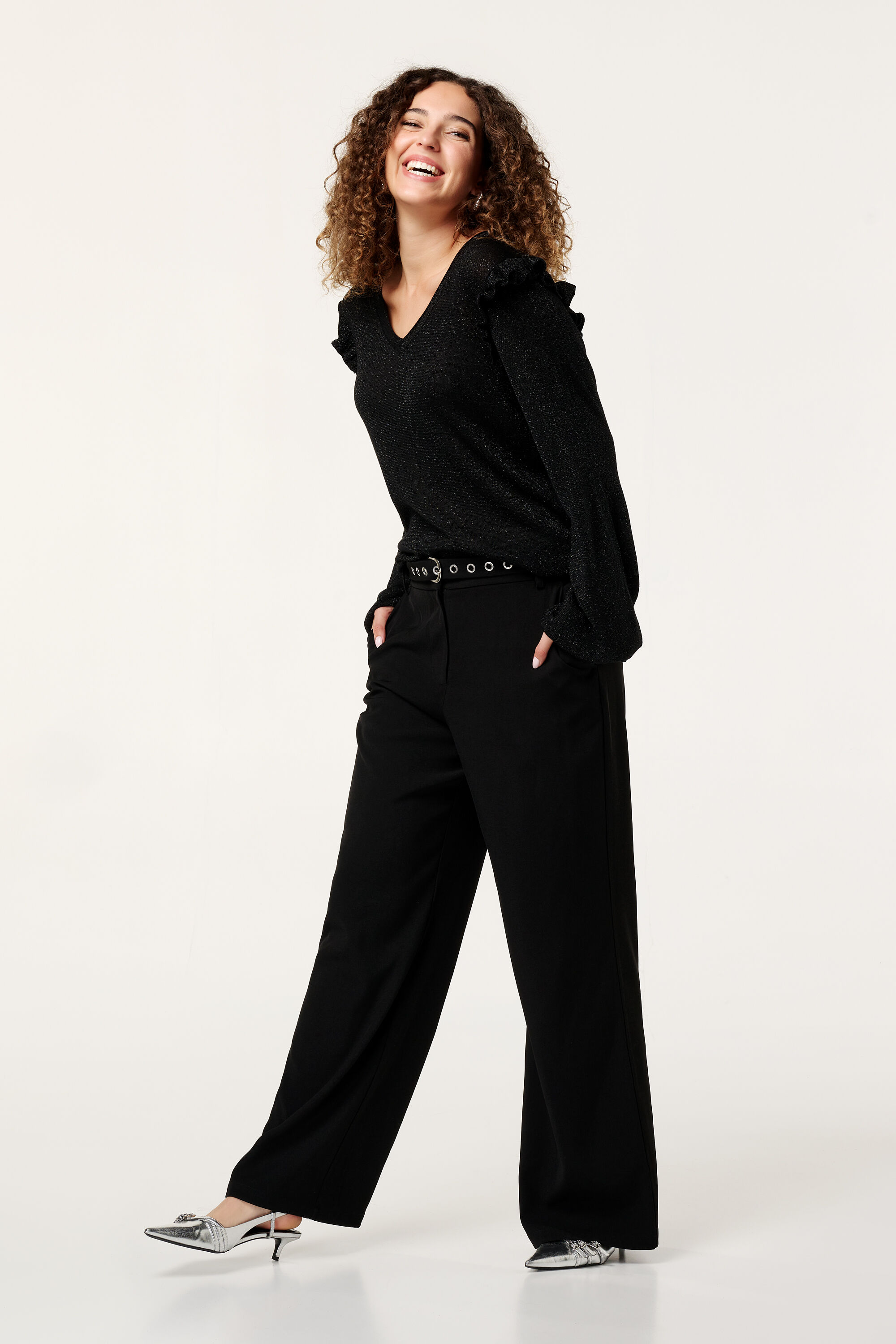 Trui met ruches en glitter image number 5