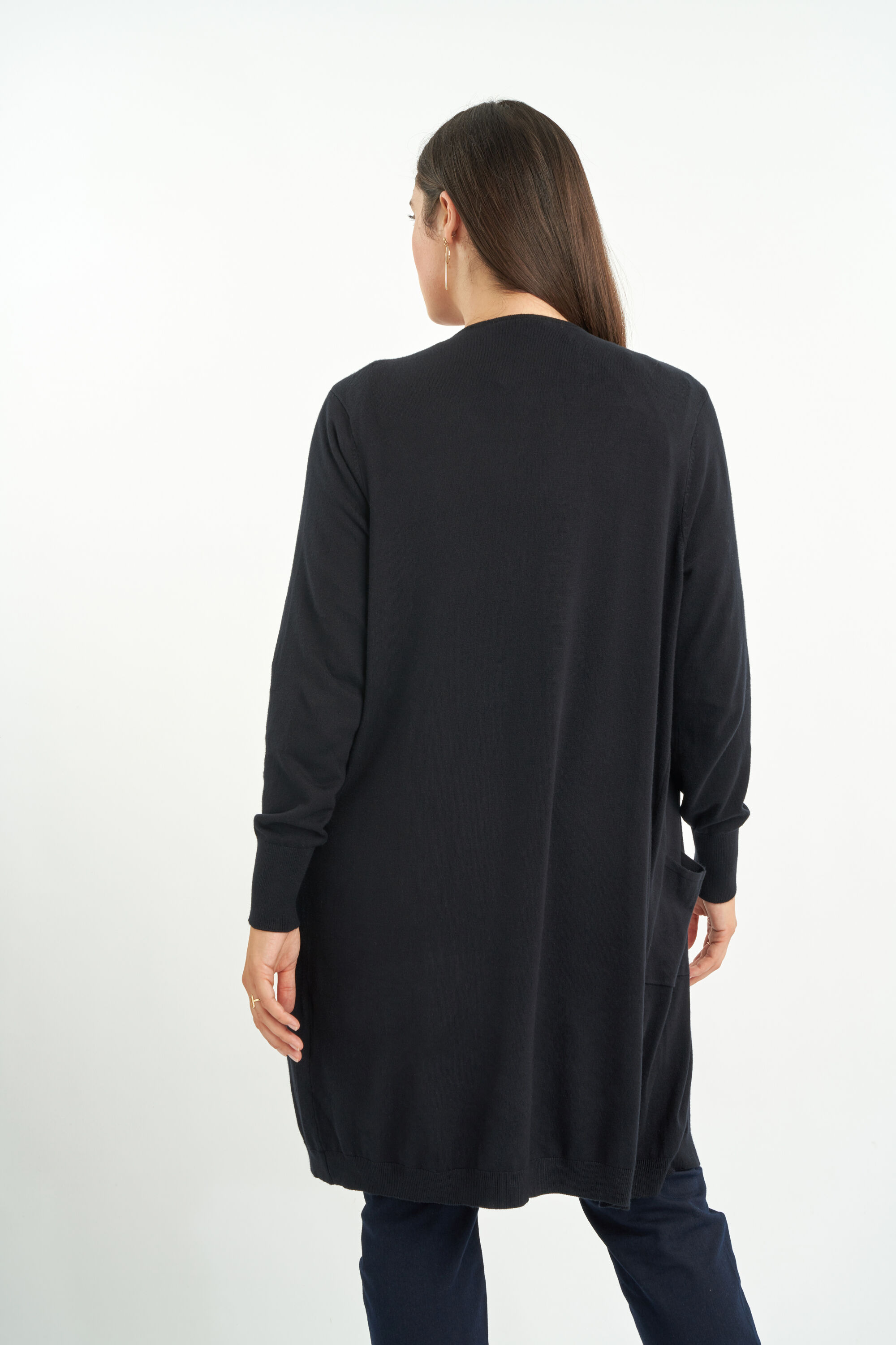 Fijngebreid openvallend vest image number 3