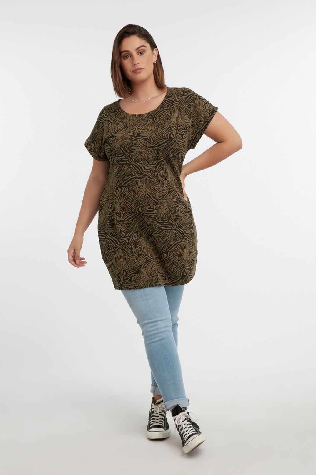 Lang T-shirt met print image number 3