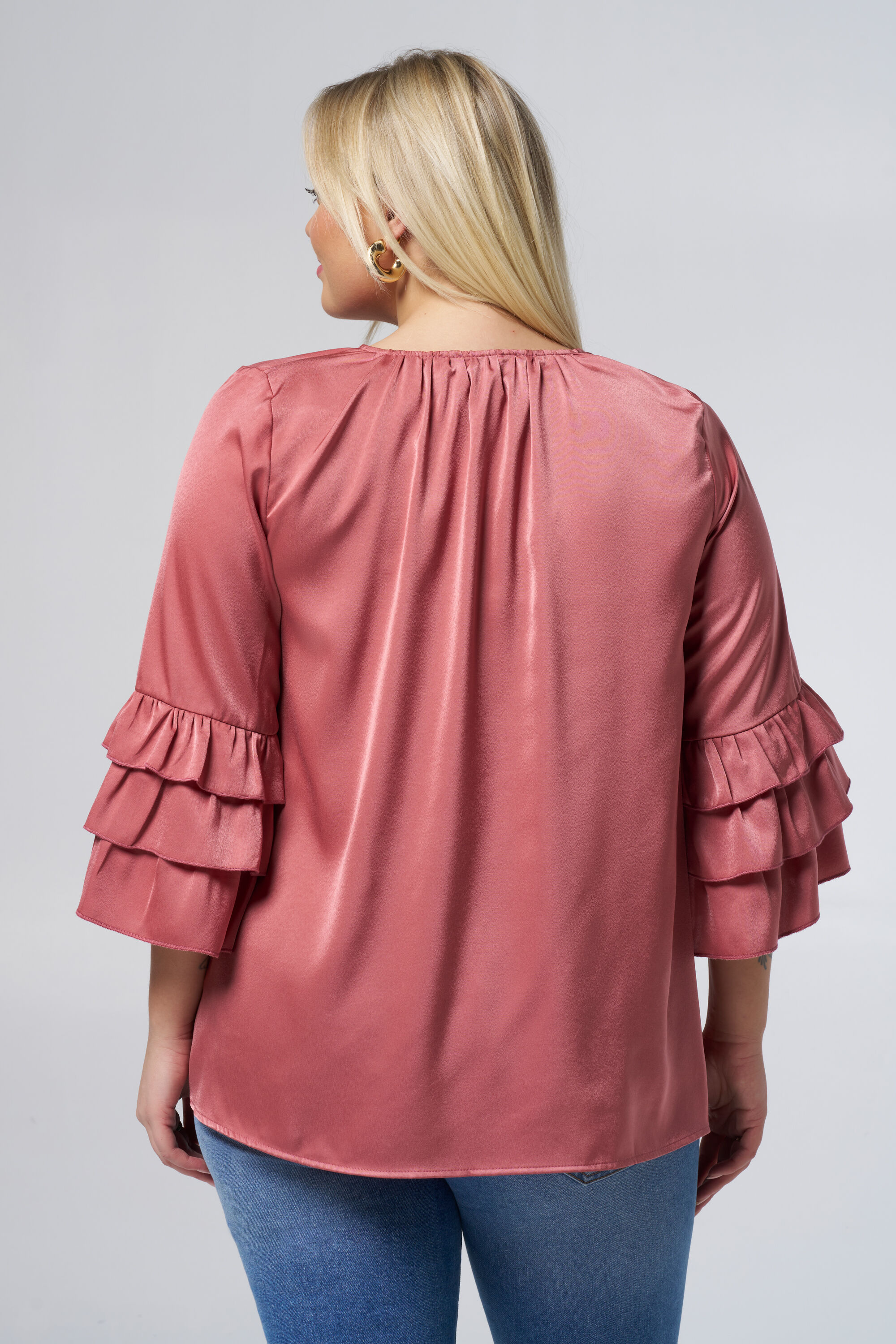 Blouse met volant mouwen image number 3