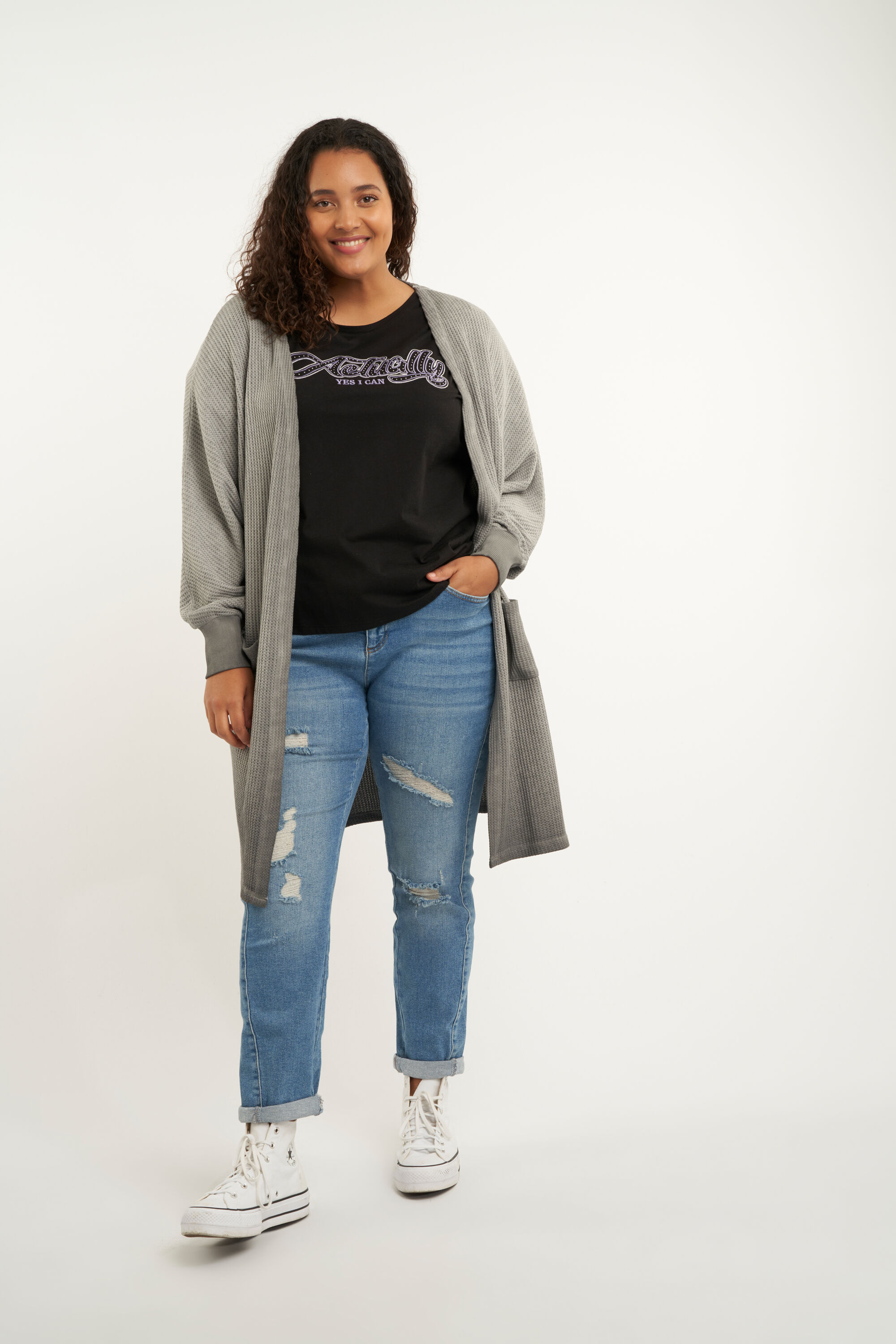 Openvallend vest met zakken image number 5