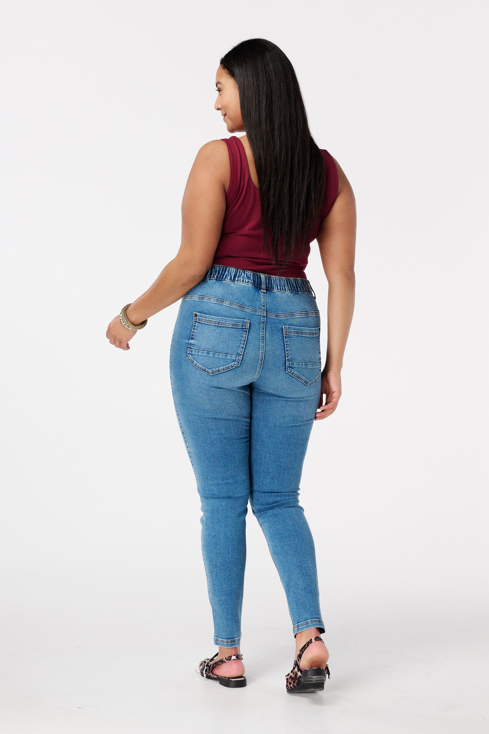 Tregging met denim look image number 3