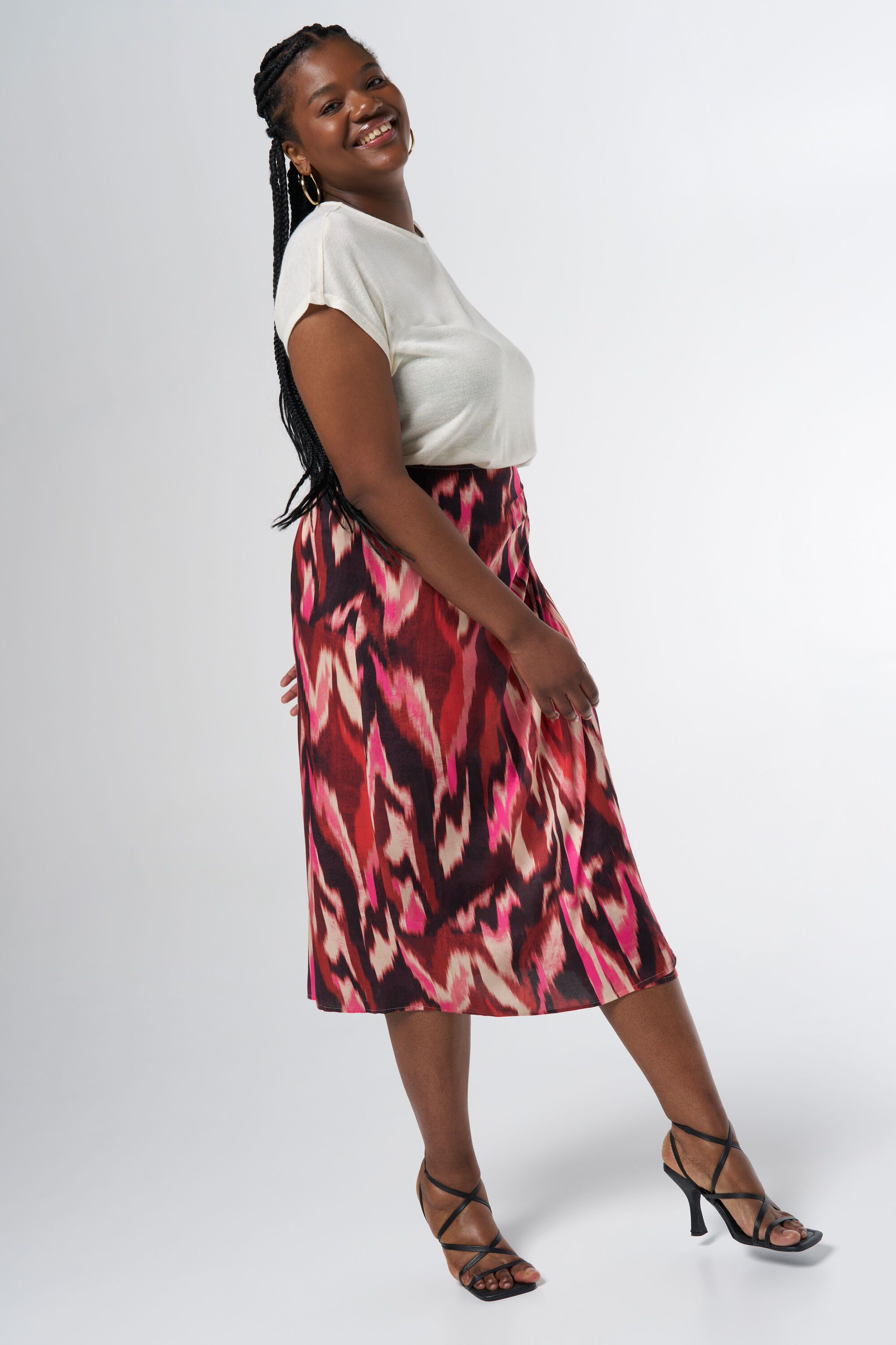 Midi rok met print image number 6