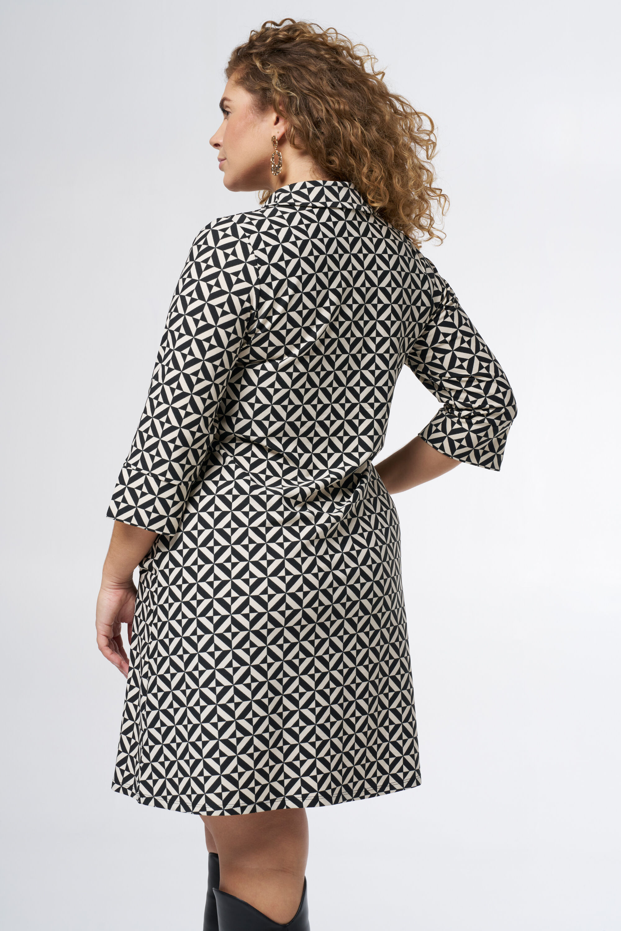 Jurk met kraag en print image number 3