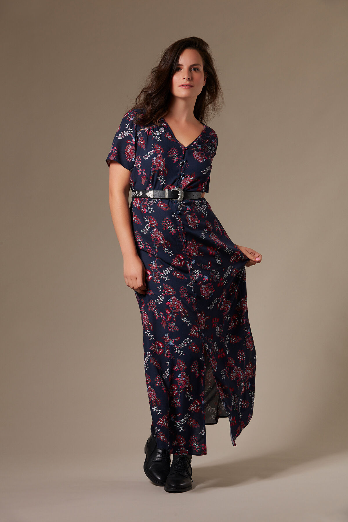 Doorknoopjurk met all-over print image number 3