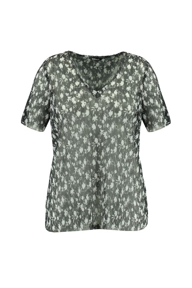 Plissé top met print image number 1