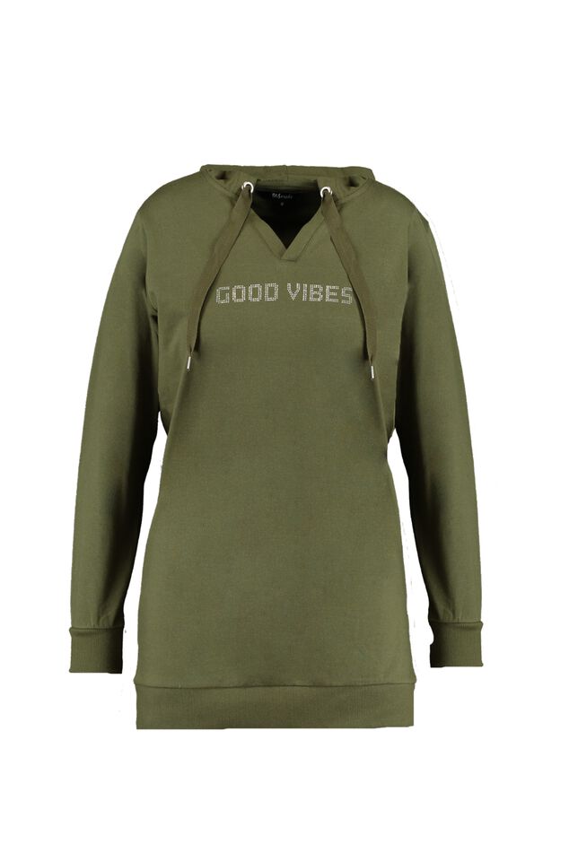 Lange sweater met opdruk image number 1