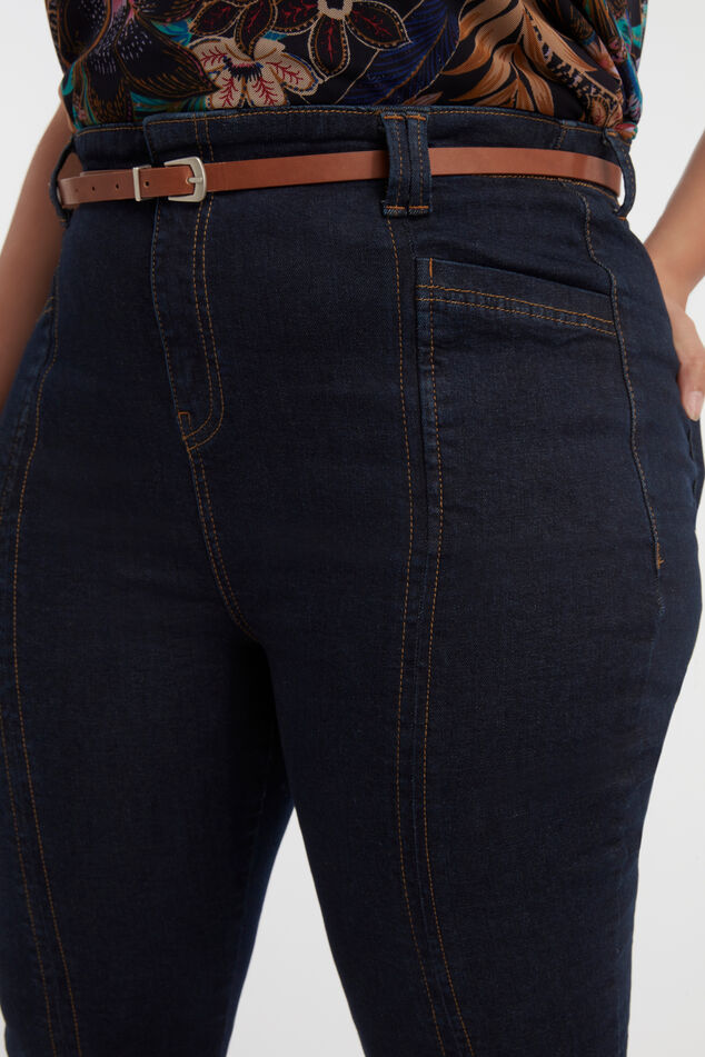 High waist jeans met splits image number 5