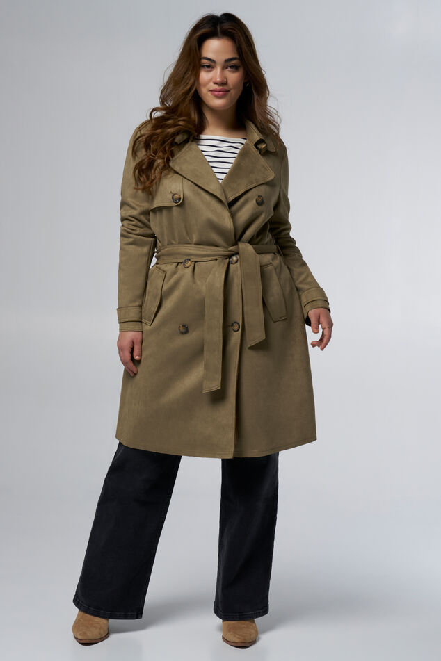 Suedine trenchcoat image number 0