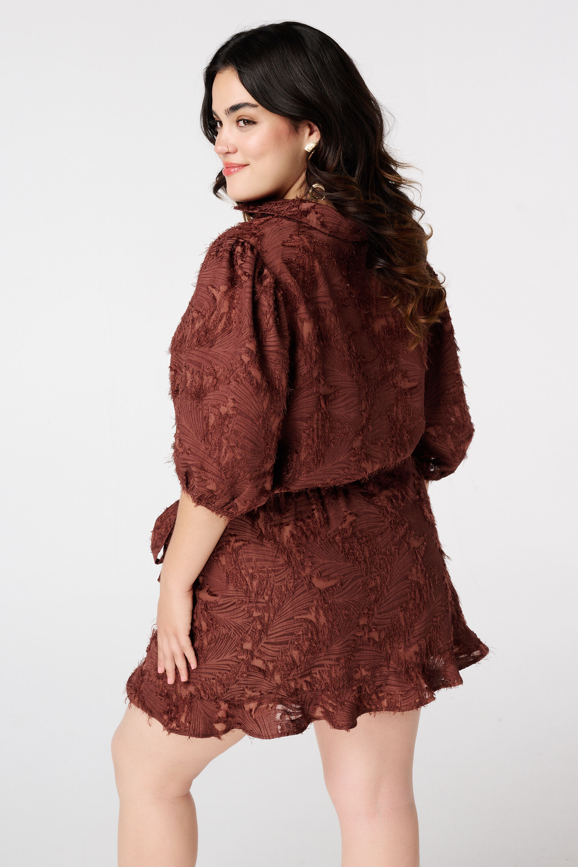 Blouse met structuur en ballonmouwen image number 3