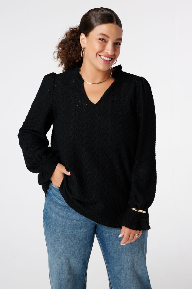 Top met broderie-details image number 0