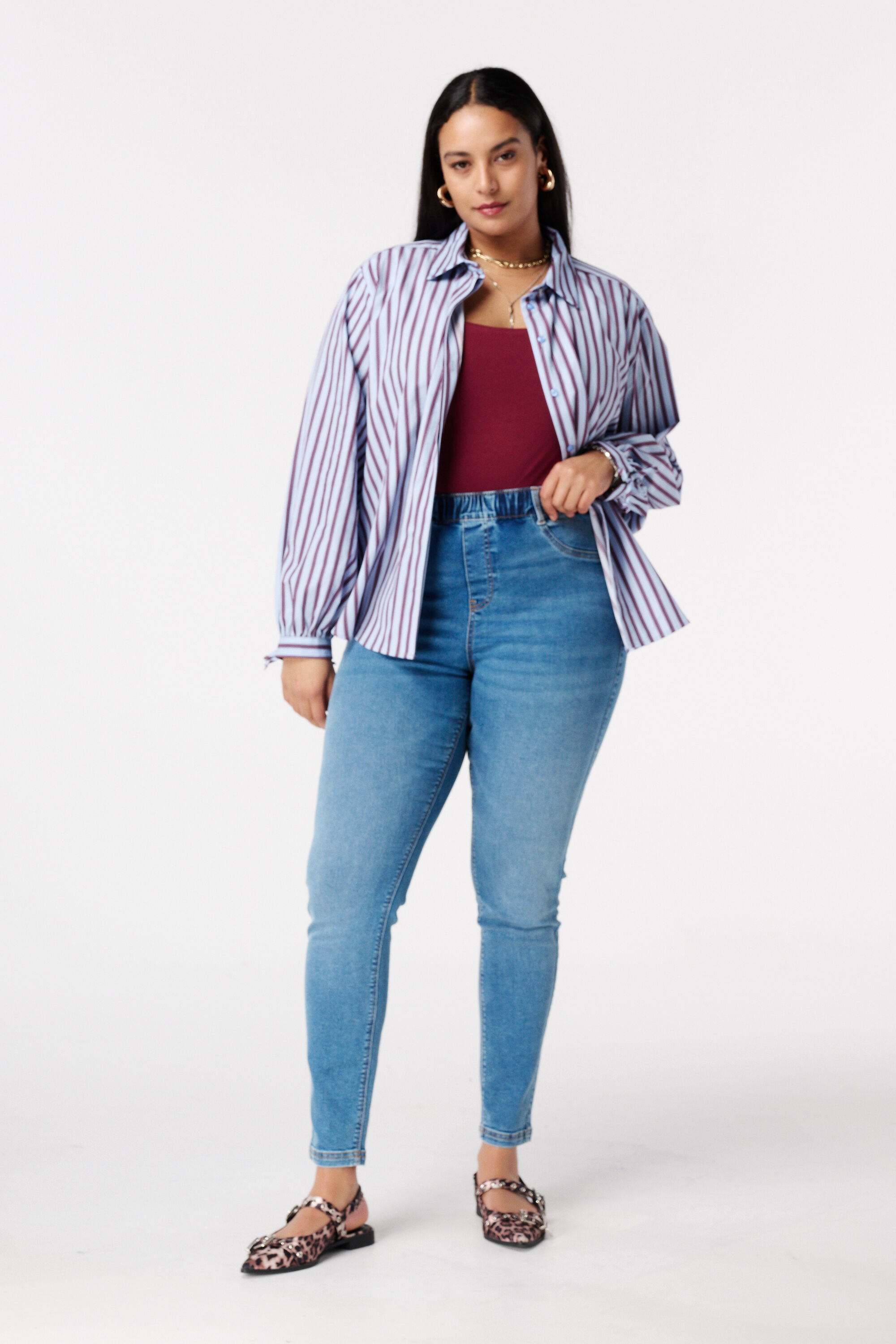 Tregging met denim look