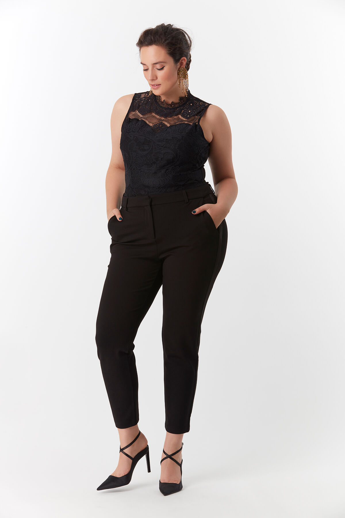 Pantalon met satijnen bies image number 4